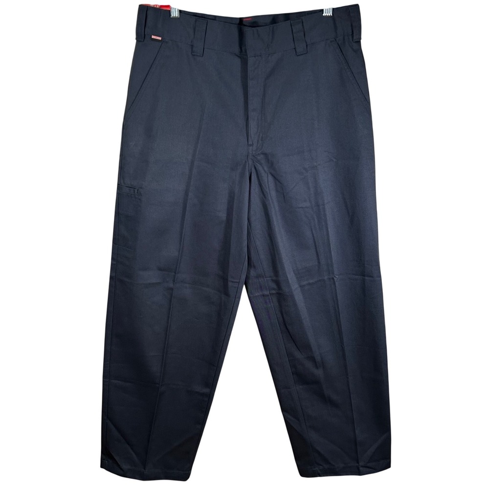 Vintage Craftsman Mens Navy Blue Twill Work Pants Teflon Stain Resist 34x30 New
